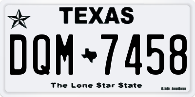 TX license plate DQM7458