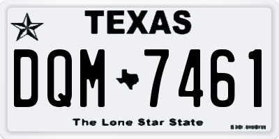 TX license plate DQM7461