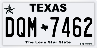 TX license plate DQM7462