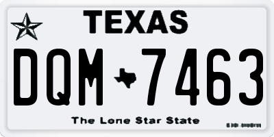 TX license plate DQM7463