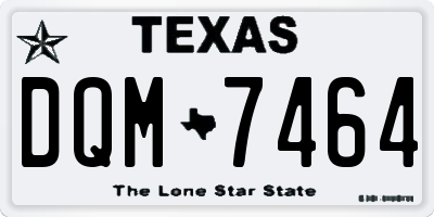 TX license plate DQM7464