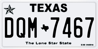 TX license plate DQM7467