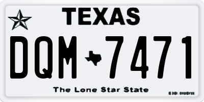 TX license plate DQM7471