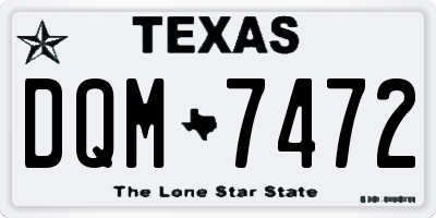 TX license plate DQM7472