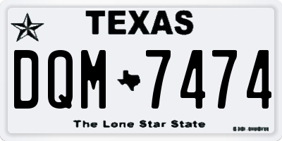 TX license plate DQM7474
