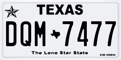 TX license plate DQM7477