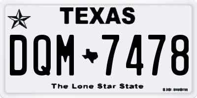 TX license plate DQM7478