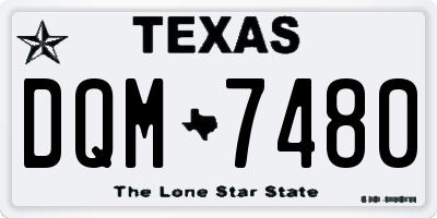 TX license plate DQM7480