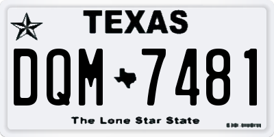 TX license plate DQM7481