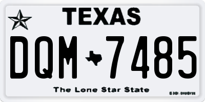 TX license plate DQM7485