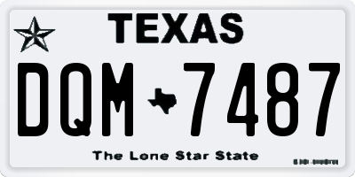 TX license plate DQM7487