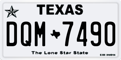 TX license plate DQM7490