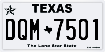 TX license plate DQM7501