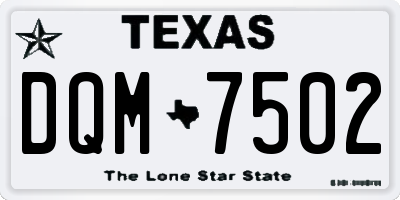 TX license plate DQM7502