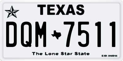 TX license plate DQM7511