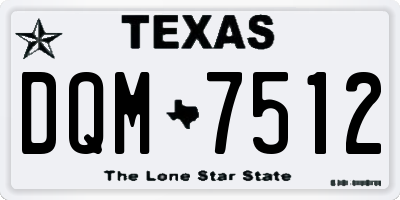 TX license plate DQM7512