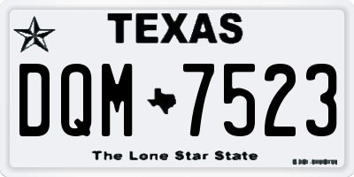 TX license plate DQM7523