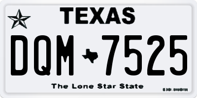 TX license plate DQM7525