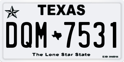 TX license plate DQM7531