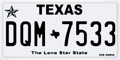 TX license plate DQM7533