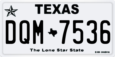 TX license plate DQM7536