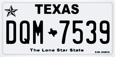 TX license plate DQM7539
