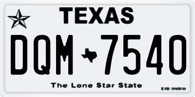 TX license plate DQM7540