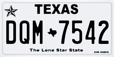 TX license plate DQM7542
