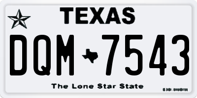 TX license plate DQM7543