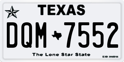 TX license plate DQM7552