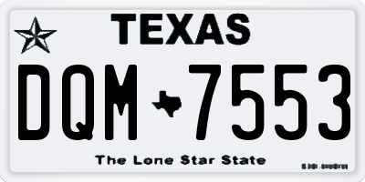 TX license plate DQM7553
