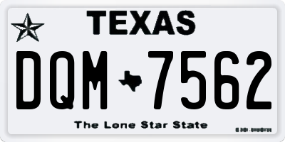 TX license plate DQM7562