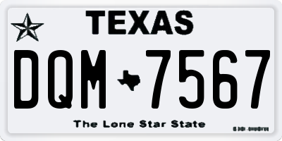 TX license plate DQM7567