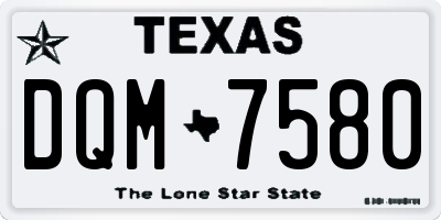 TX license plate DQM7580