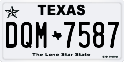 TX license plate DQM7587