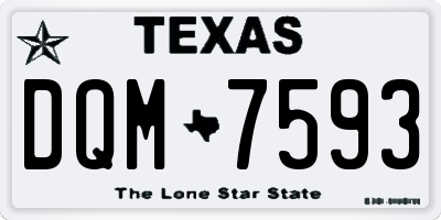 TX license plate DQM7593