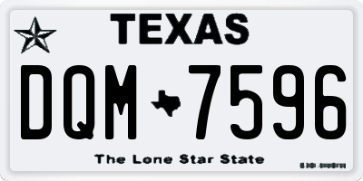 TX license plate DQM7596