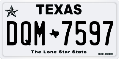 TX license plate DQM7597