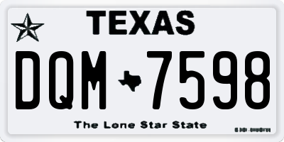 TX license plate DQM7598