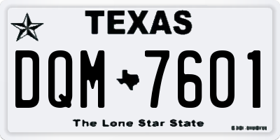 TX license plate DQM7601