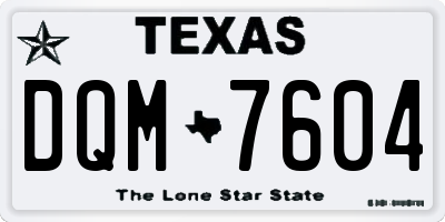TX license plate DQM7604