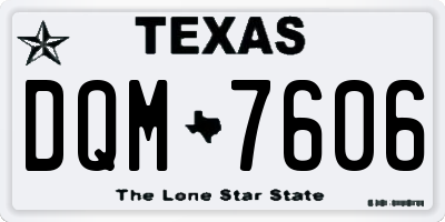 TX license plate DQM7606