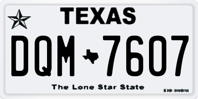TX license plate DQM7607