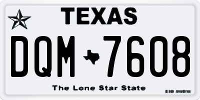 TX license plate DQM7608