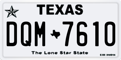TX license plate DQM7610