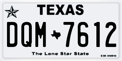 TX license plate DQM7612