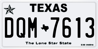 TX license plate DQM7613
