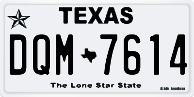 TX license plate DQM7614