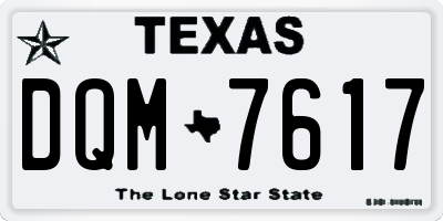 TX license plate DQM7617
