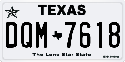 TX license plate DQM7618
